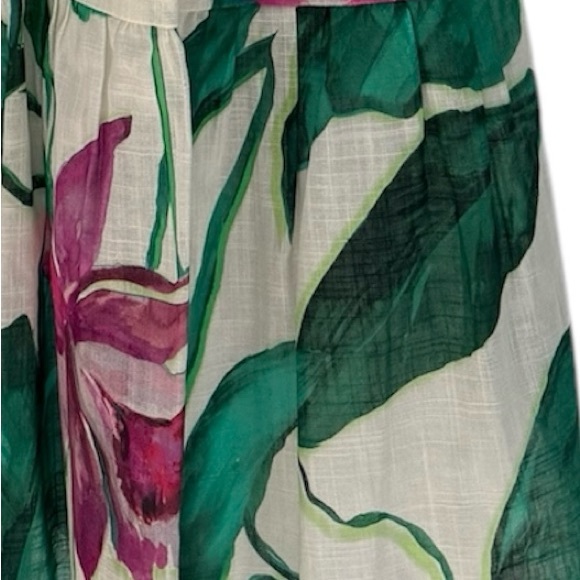 NWOT Lavender Brown Green and Pink Ruffled Tiered Blouse - Picture 4 of 6